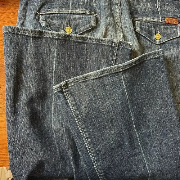 7 For All Mankind Dark Rinse Flare 30 Trouser Low Rise Y2K - Picture 15 of 16